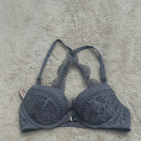 Victoria’s Secret Lace Push-Up Bra – Size 32A | Gray Elegance | Sexy Lingerie | - Picture 1 of 6